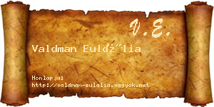 Valdman Eulália névjegykártya